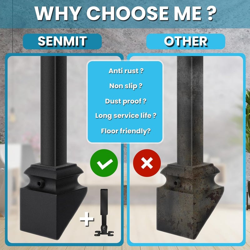 Senmit Angle Adjustable Connectors,Baluster Swivel Connectors with Screw for Installation of 1/5" Square Balusters balusters for Staircase Interior (15 Connectors 15 Slant Shoes) - Image 2